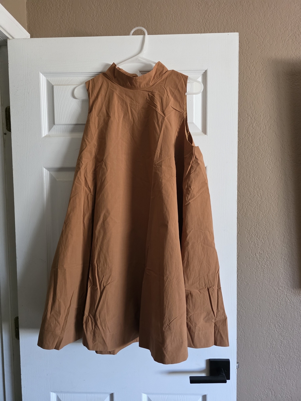 Lost + Wander Midi A-Line Mock Neck Dress in Rusty Tan